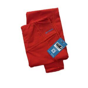 Hot Chillys Women's Med Pocket Base Layer Bottoms Leggings Midweight UPF 30+ Red